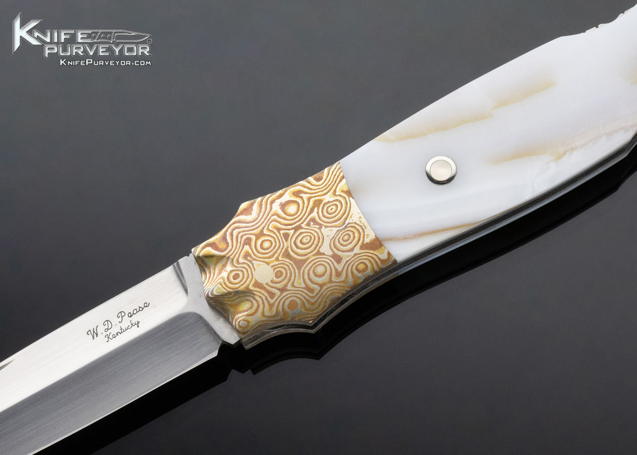 W.D. Pease Custom Knife Pearl Shell and Mokume Lockback Dagger - Image 2