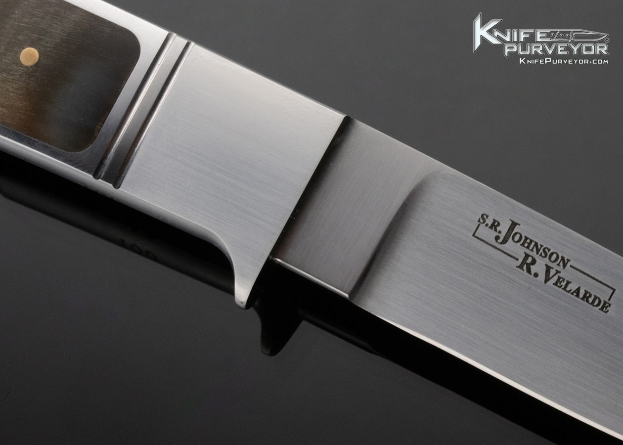 Collaboration S.R. Johnson and Ricardo Velarde Custom Knife Ram's Horn Inter-Frame Fixed Blade - Image 4