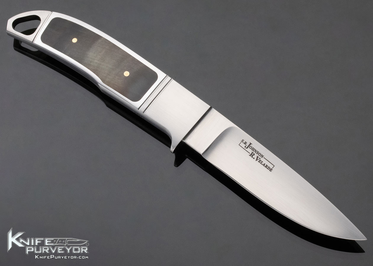 Collaboration S.R. Johnson and Ricardo Velarde Custom Knife Ram's Horn Inter-Frame Fixed Blade - Image 3