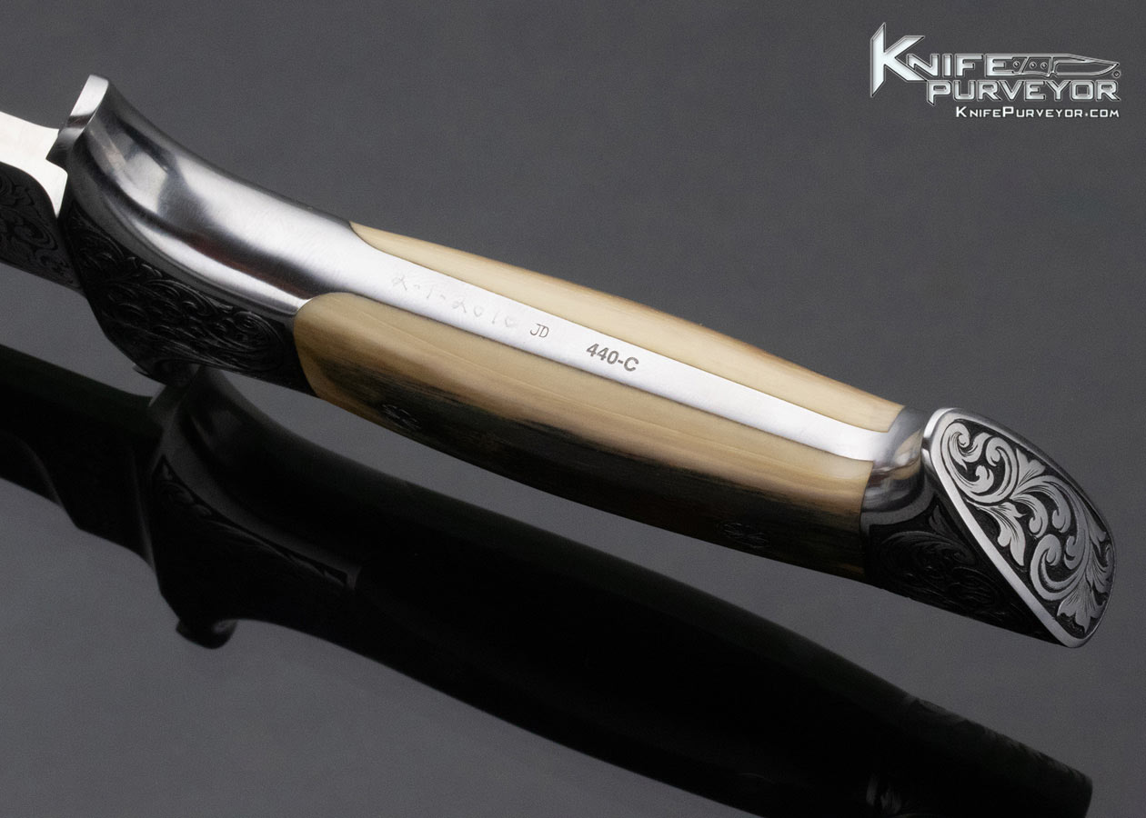 Edmund Davidson Custom Knife Jere Davidson Engraved Mammoth Integral Fighter - Image 7