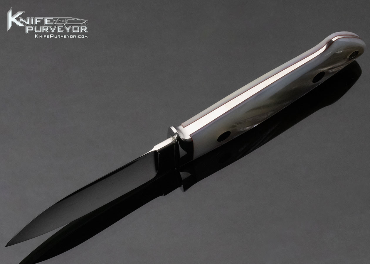 S.R. Johnson Custom Knife Mother of Pearl Drop Point Hunter - Image 6