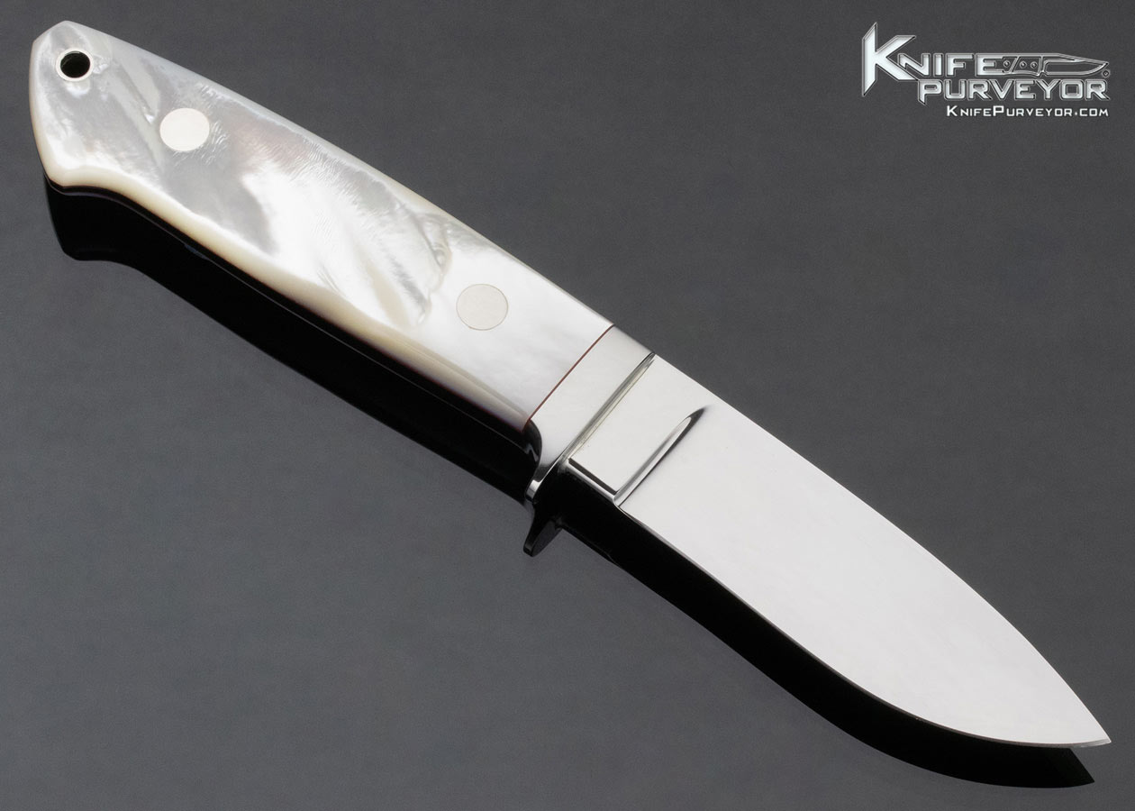 S.R. Johnson Custom Knife Mother of Pearl Drop Point Hunter - Image 3