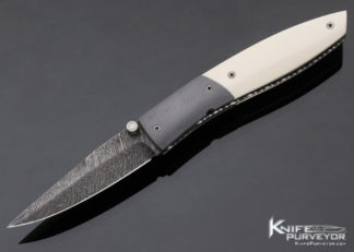 Jerry Corbit Custom Knife Mammoth and Damascus Linerlock 12632