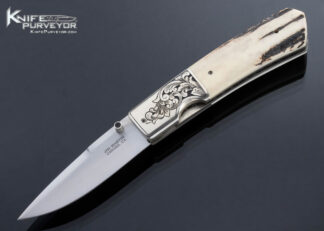 Jim Martin Custom Knife Sole Authorship Engraved Nickel Silver and Stag 16773
