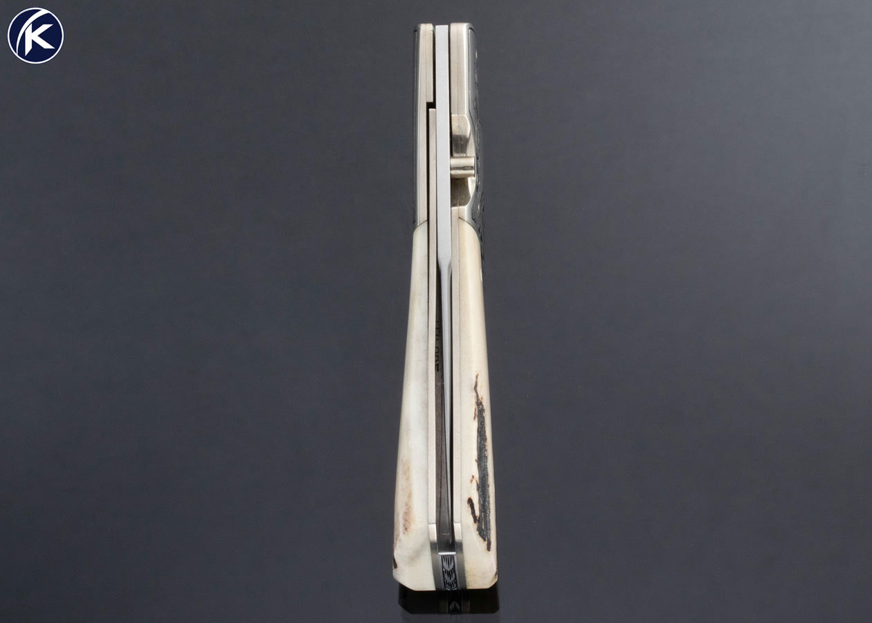 Jim Martin Custom Knife Sole Authorship Engraved Nickel Silver and Stag 16773