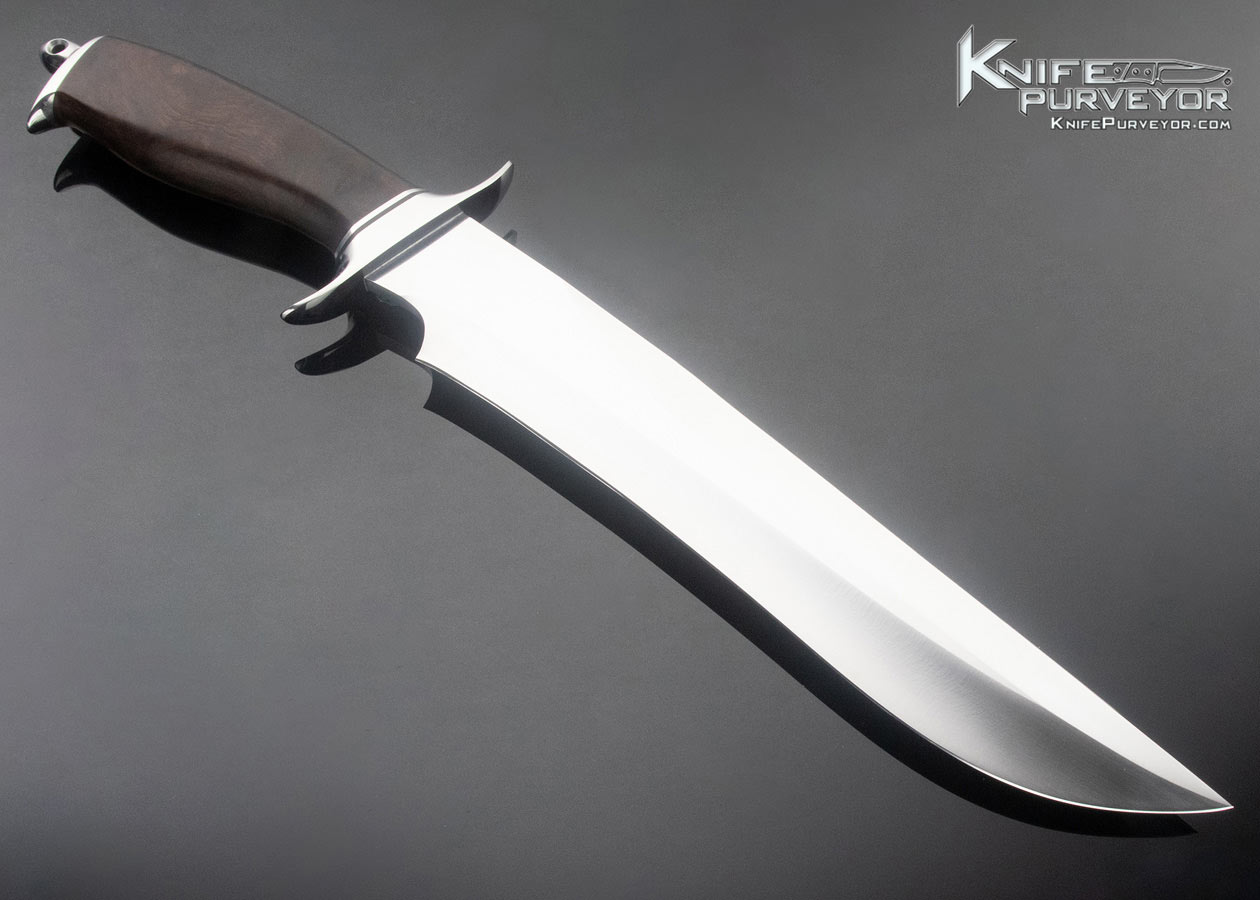 Jim Siska Custom Knife Burlwood and Stainless Steel Take Down Fighter - Image 3