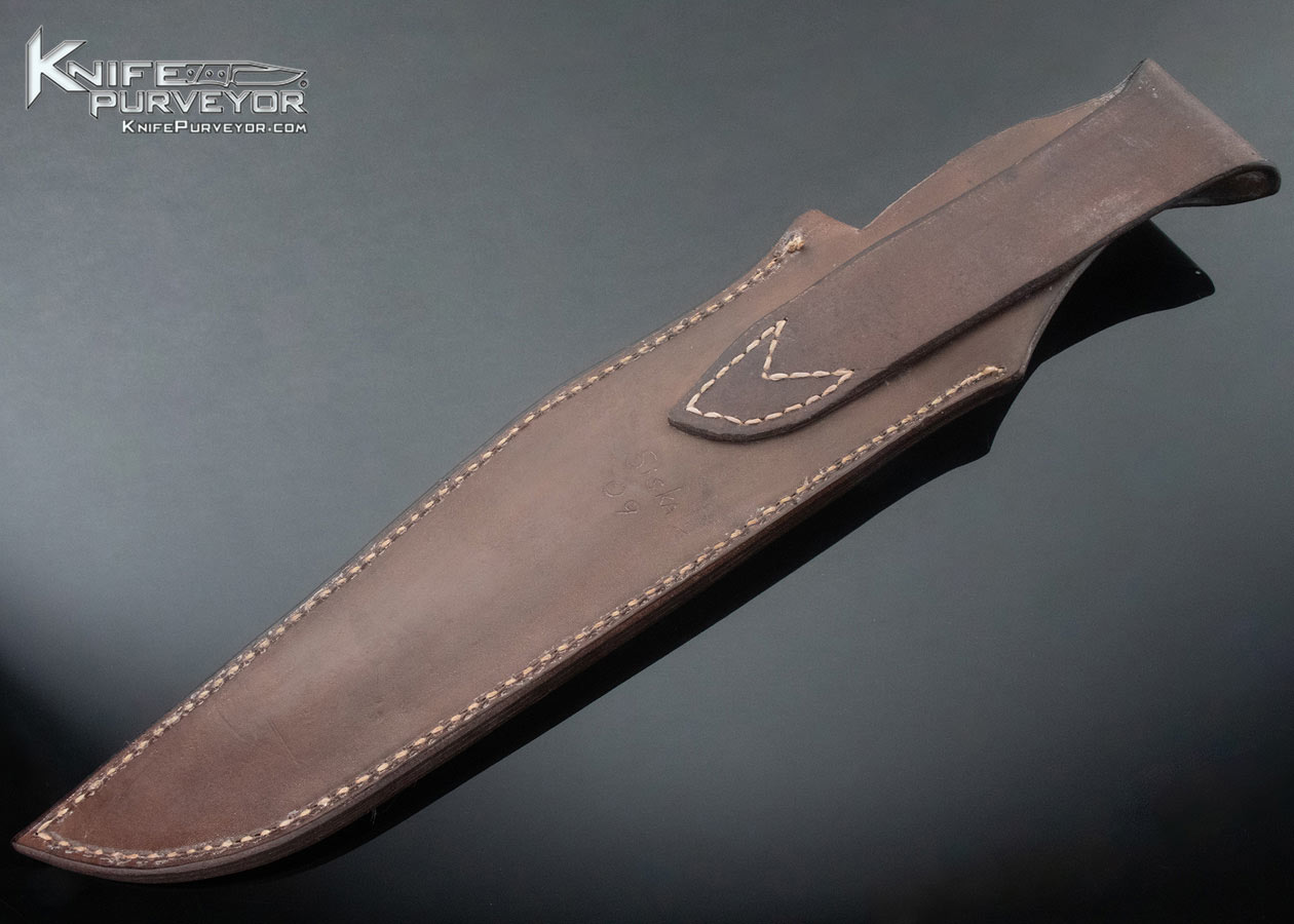 Jim Siska Custom Knife Burlwood and Stainless Steel Take Down Fighter - Image 7
