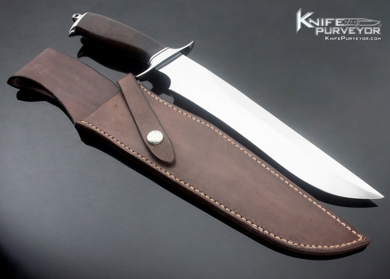 Jim Siska Custom Knife Burlwood and Stainless Steel Take Down Fighter - Image 6