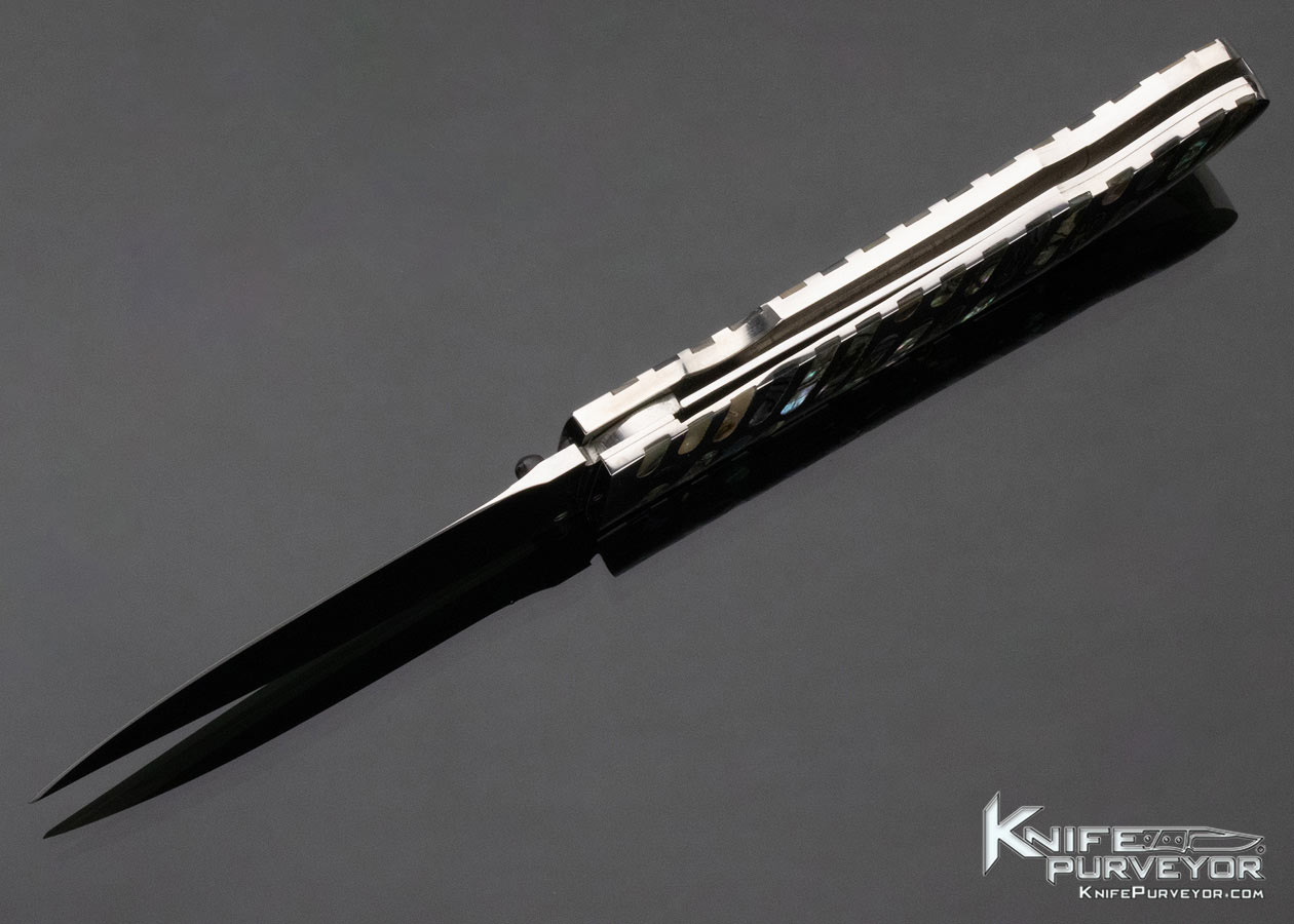 Koji Hara Custom Knife Abalone Inlaid Linerlock - Image 7