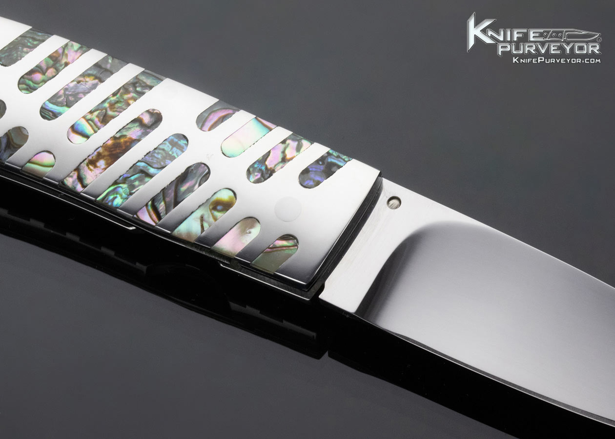 Koji Hara Custom Knife Abalone Inlaid Linerlock - Image 4