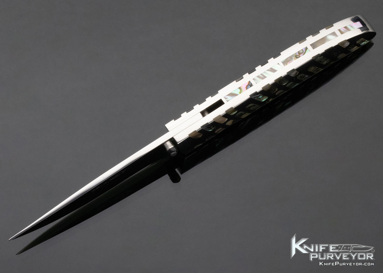 Koji Hara Custom Knife Abalone Inlaid Linerlock - Image 6