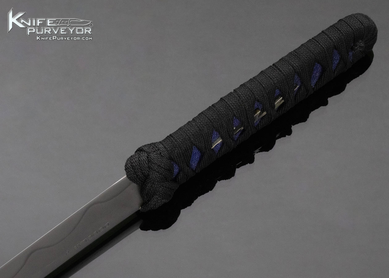 Rob Douglas Custom Knife Cord Wrapped Blue Stingray Skin "Blue Lightning" Tanto - Image 6