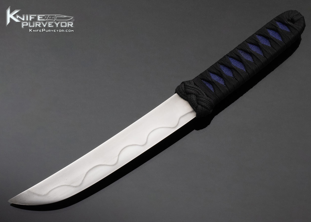 Rob Douglas Custom Knife Cord Wrapped Blue Stingray Skin "Blue Lightning" Tanto 12638