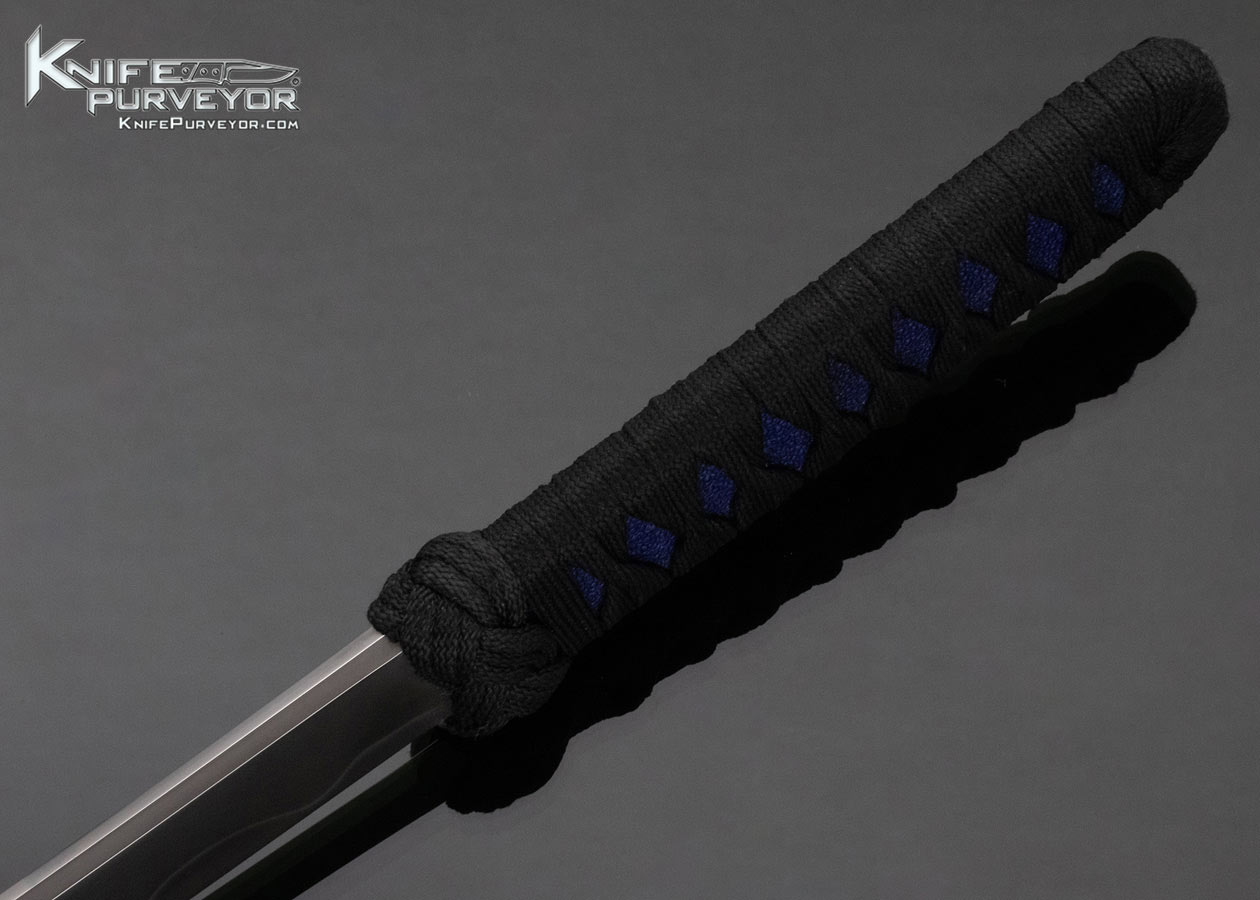 Rob Douglas Custom Knife Cord Wrapped Blue Stingray Skin "Blue Lightning" Tanto - Image 5