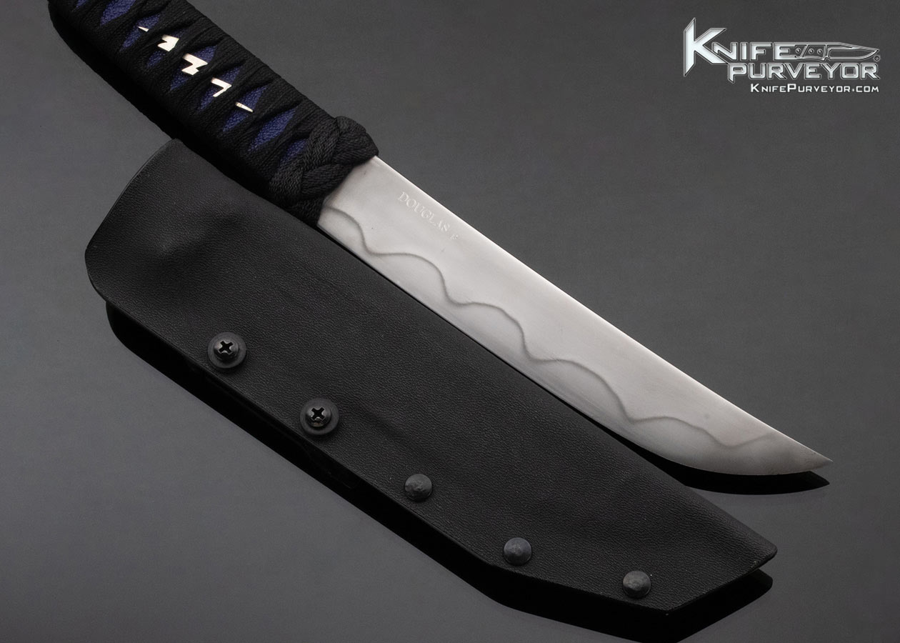 Rob Douglas Custom Knife Cord Wrapped Blue Stingray Skin "Blue Lightning" Tanto - Image 7