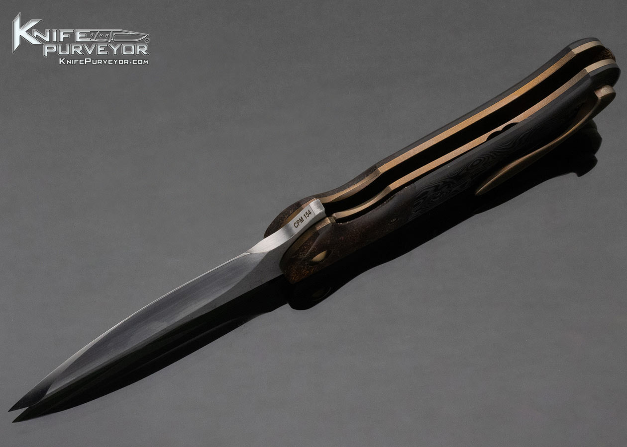 Eric Ochs Custom Knife "Curve" Titanium and Vintage Rag Micarta Linerlock - Image 7
