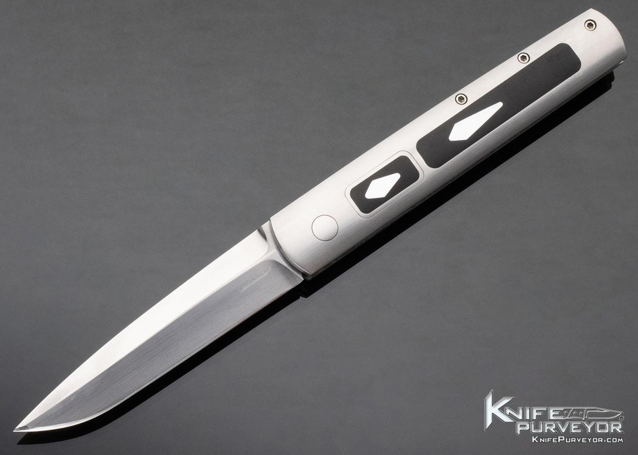 Jeff Harkins Custom Knife Automatic with Ebony and Mother of Pearl Scales 12728