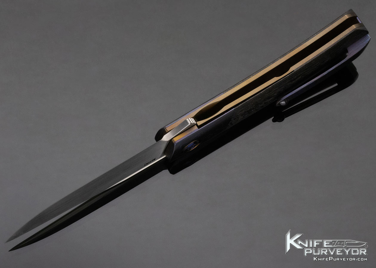 Roman Zelenko Custom Knife Carbon Fiber and Zircoti Linerlock Flipper - Image 7