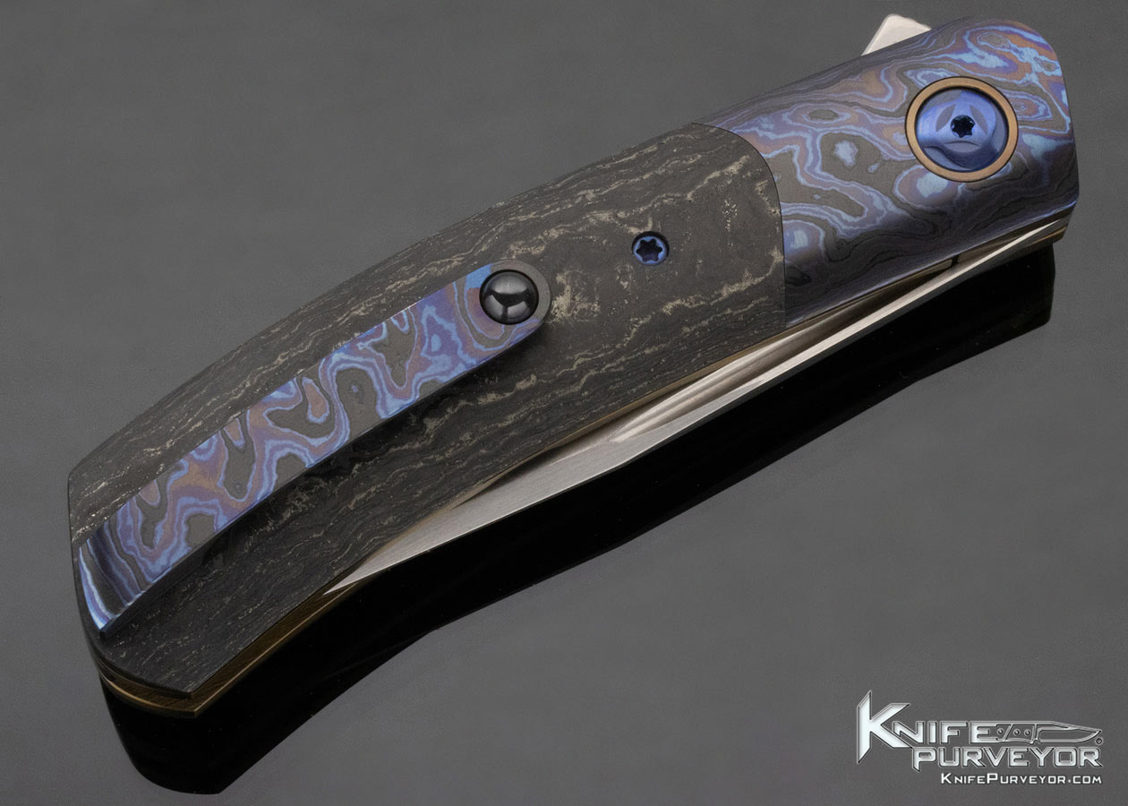 Roman Zelenko Custom Knife Carbon Fiber and Zircoti Linerlock Flipper - Image 3