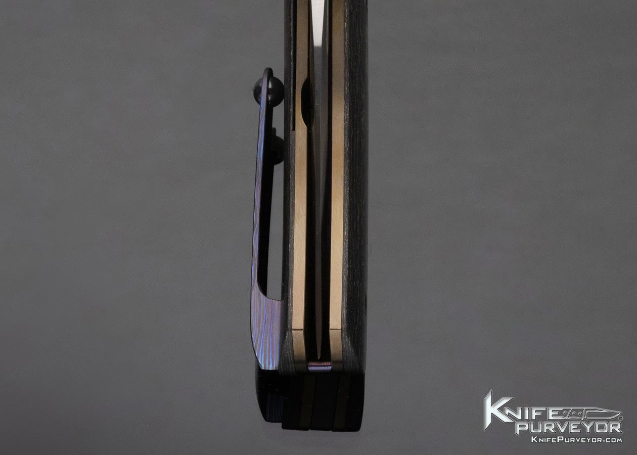 Roman Zelenko Custom Knife Carbon Fiber and Zircoti Linerlock Flipper 12735