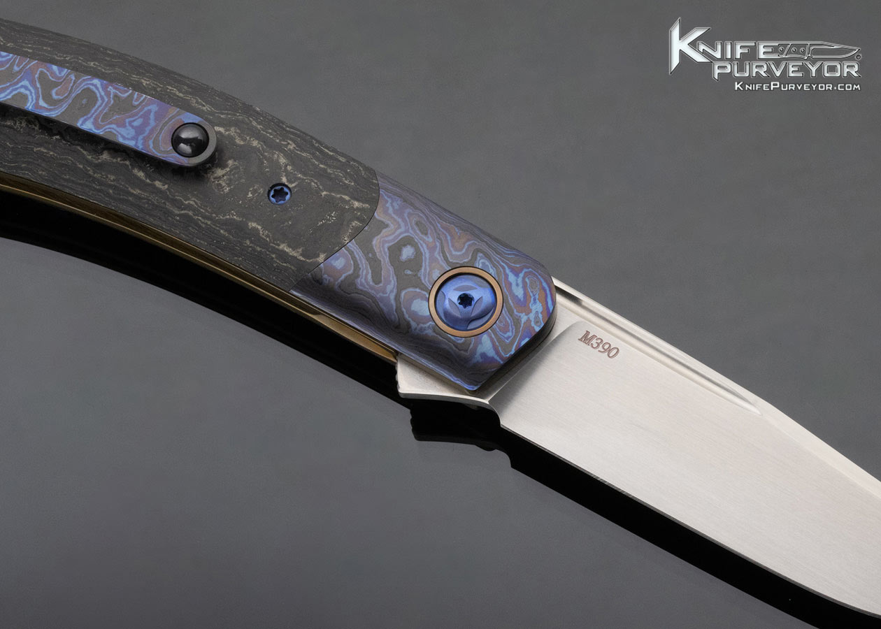Roman Zelenko Custom Knife Carbon Fiber and Zircoti Linerlock Flipper - Image 5
