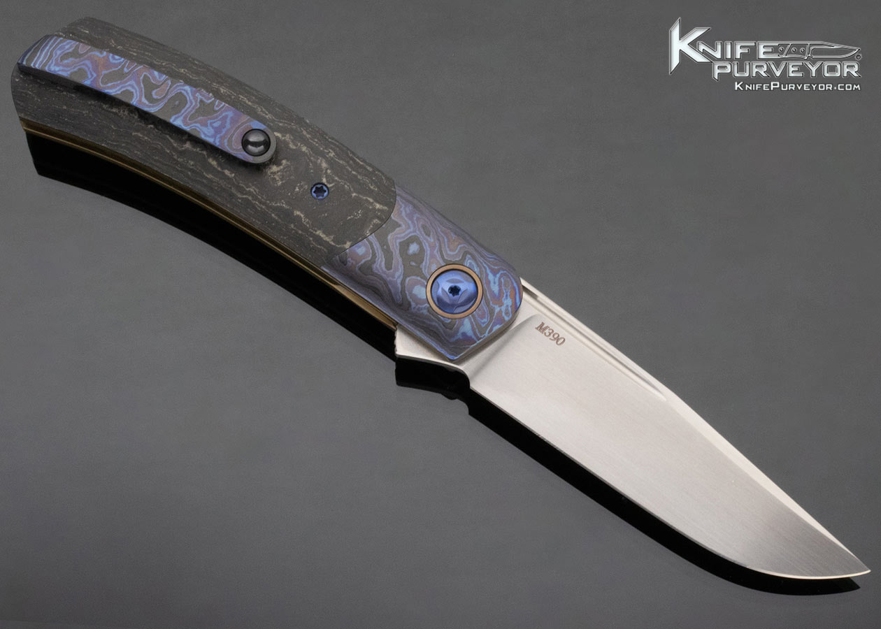 Roman Zelenko Custom Knife Carbon Fiber and Zircoti Linerlock Flipper - Image 4