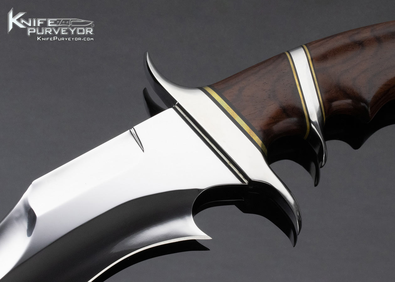 Bill Luckett Custom Knife Nickel Silver, Brass, and Wood Handle Battle Bowie - Image 4