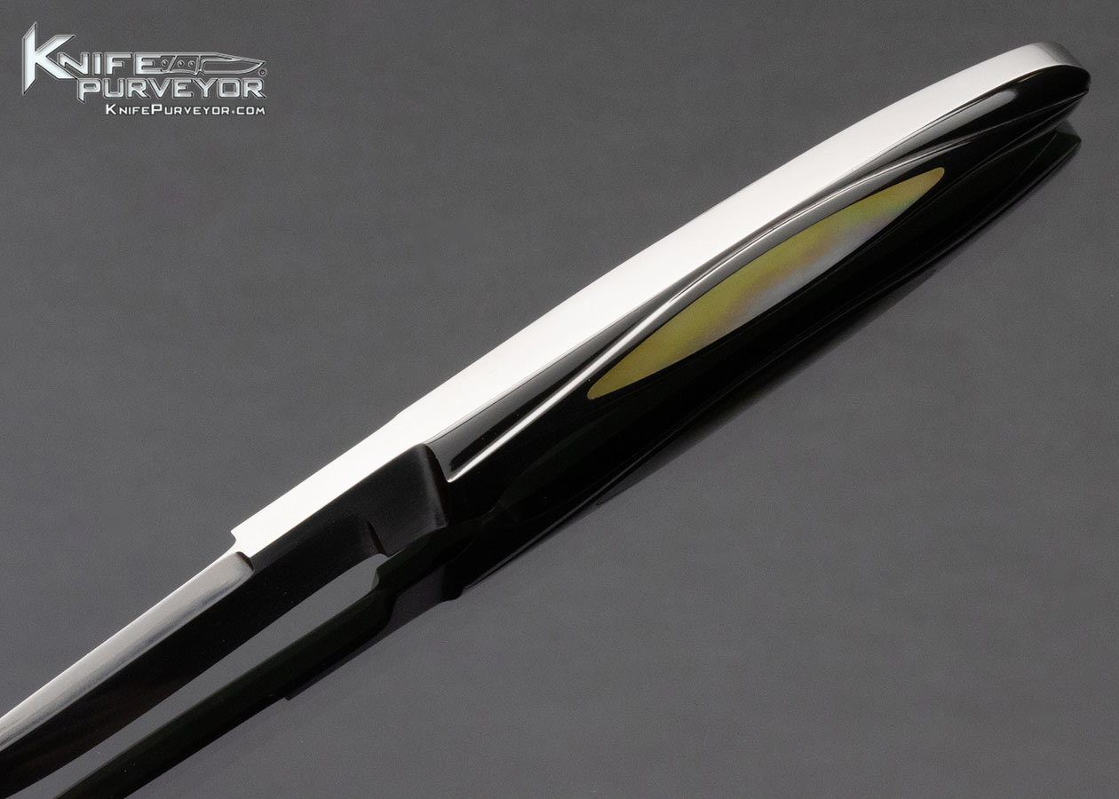 Ron Best Custom Knife Gold Lip Pearl Interframe Integral Fixed Blade - Image 5