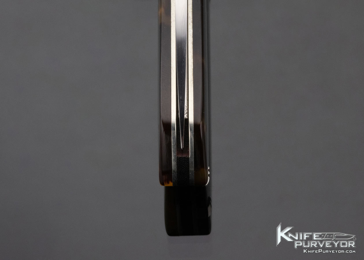 Ron Lake Custom Knife Amber Lockback with Silver Toothpick Engraved by Steve Lindsay - Image 7