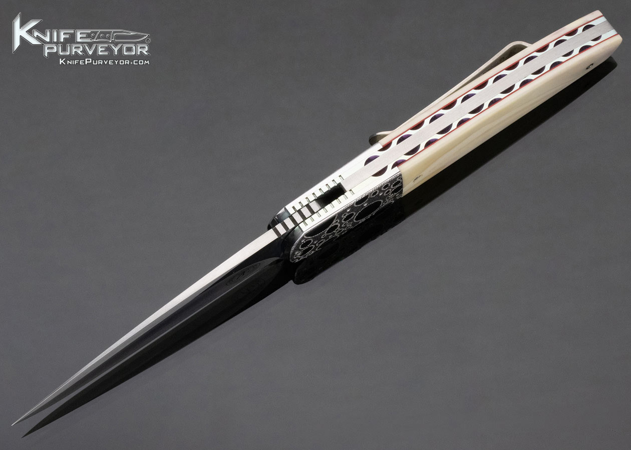 Andre Thorburn Custom Knife Hippo Tooth Front Flipper Linerlock - Image 5