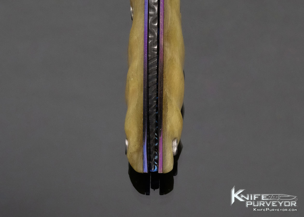 Bill McHenry Custom Knife Rams Horn and Damascus 13028
