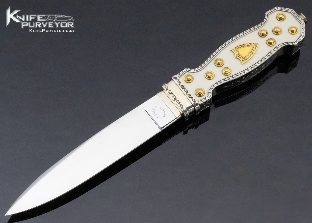 Jim Ence Custom Knife Mammoth Michael Price Dagger with Engraved Scabbard 16954