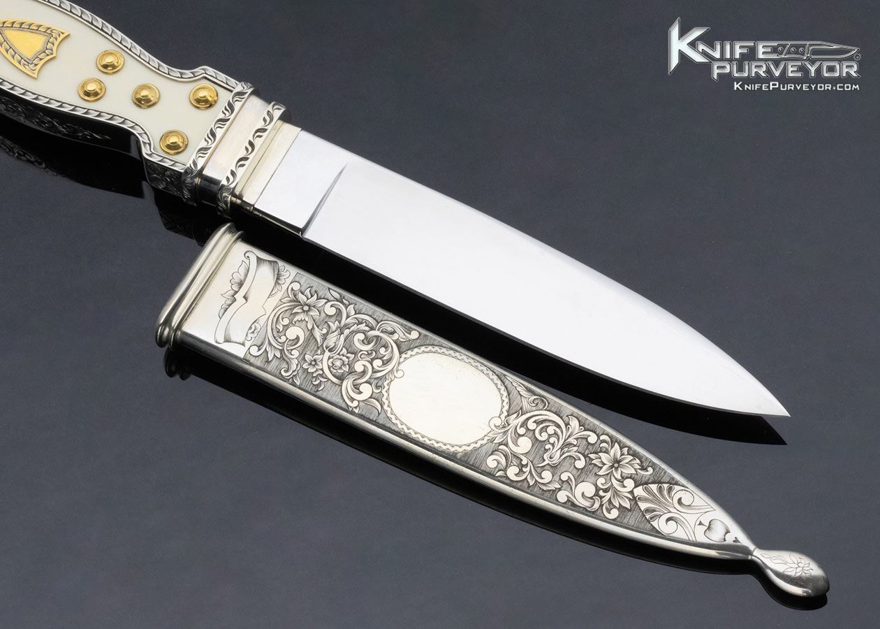 Jim Ence Custom Knife Mammoth Michael Price Dagger with Engraved Scabbard - Image 4