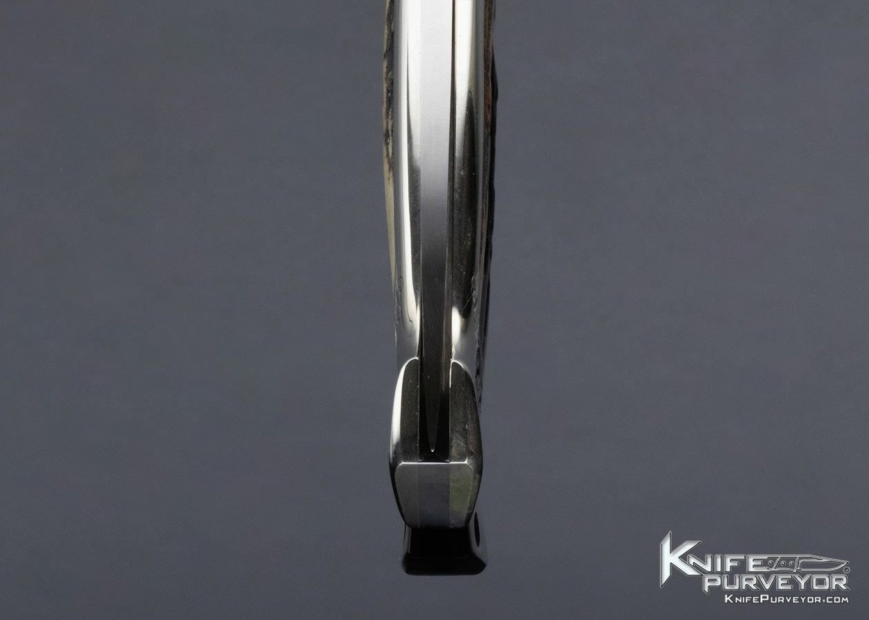 Jimmy Lile Custom Knife James Stewart Engraved Stag Interframe Button Lock - Image 7