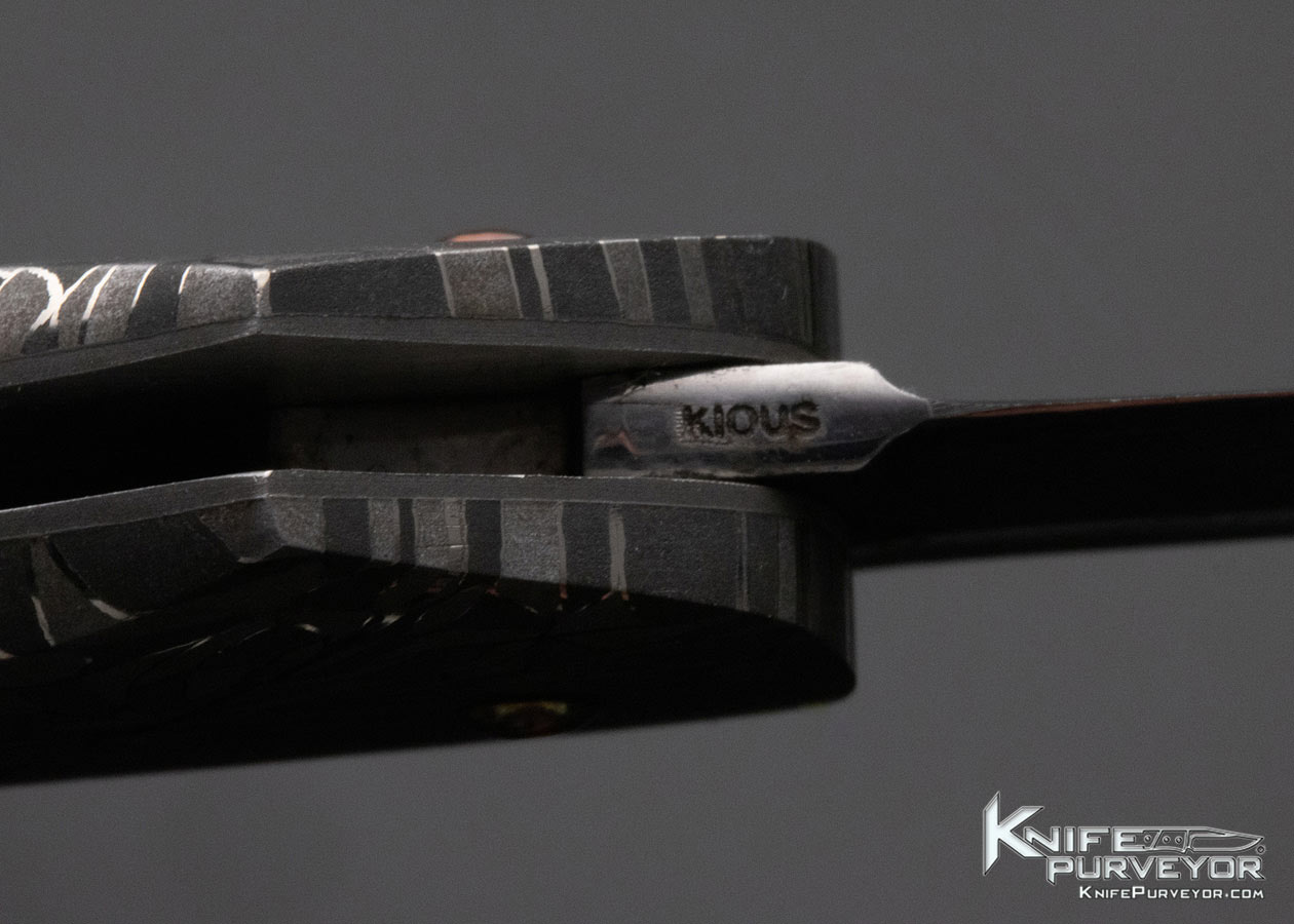 Joe Kious Custom Knife Eggerling Damascus Persian Lockback - Image 4