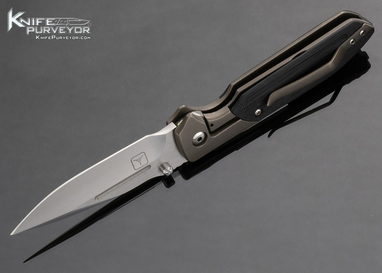 Brad Southard Custom Knife TAD Gear Stone Washed Titanium and Black G10 Tactical Linerlock Folder - Image 6