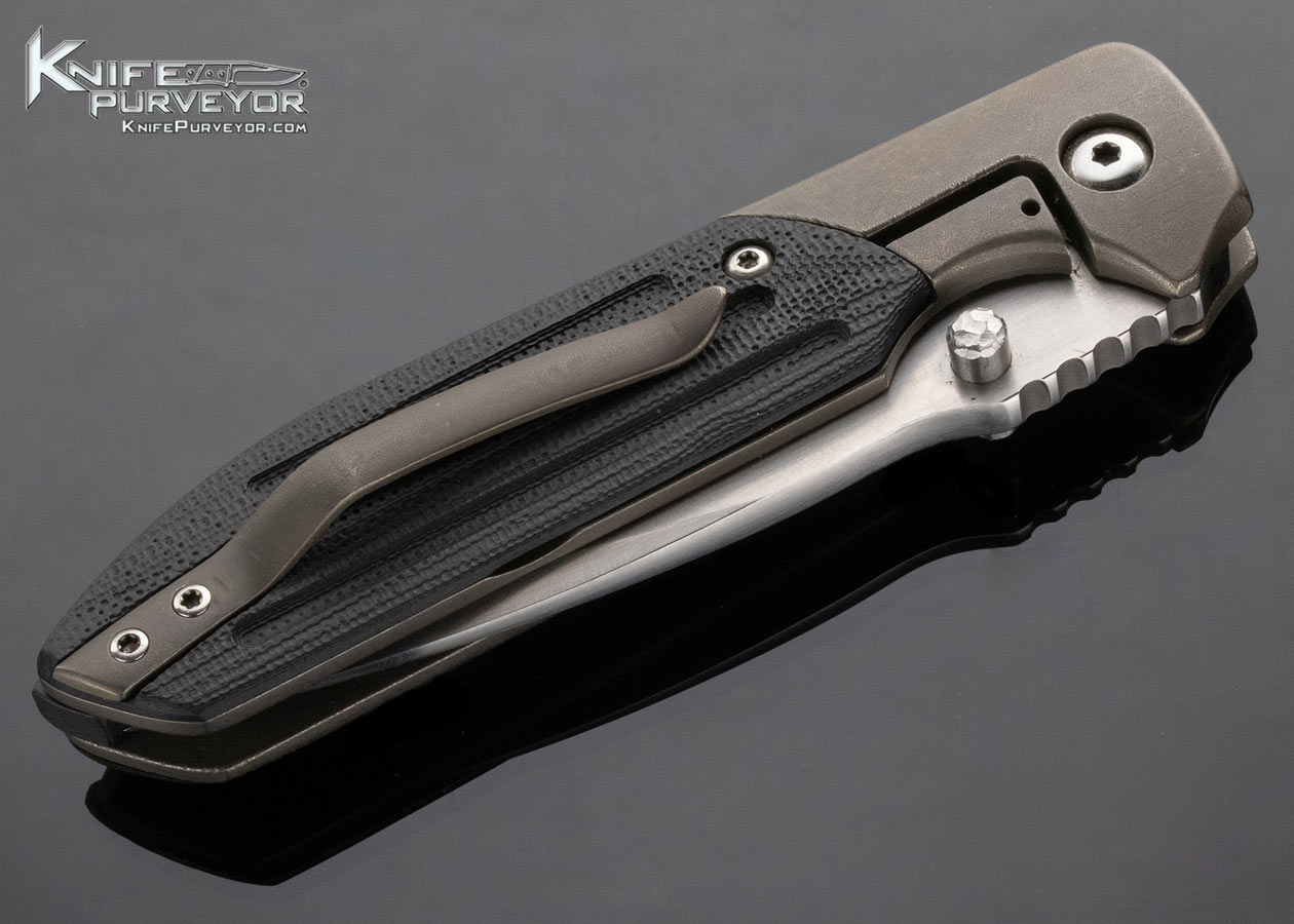 Brad Southard Custom Knife TAD Gear Stone Washed Titanium and Black G10 Tactical Linerlock Folder 14642