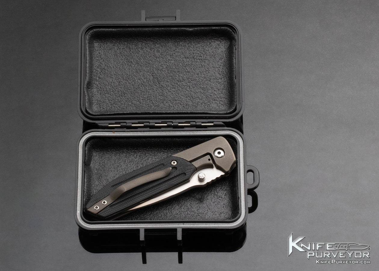 Brad Southard Custom Knife TAD Gear Stone Washed Titanium and Black G10 Tactical Linerlock Folder - Image 9