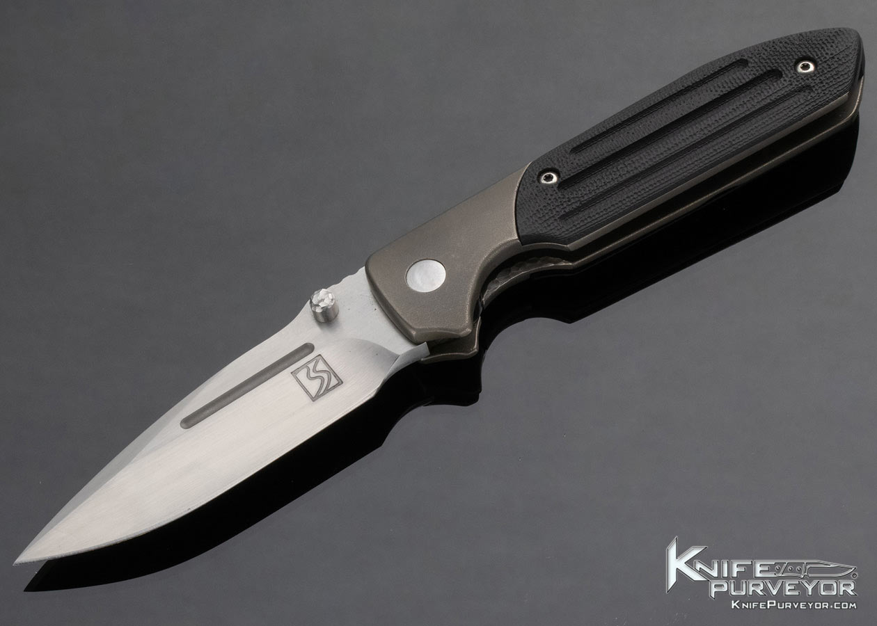 Brad Southard Custom Knife TAD Gear Stone Washed Titanium and Black G10 Tactical Linerlock Folder 14642