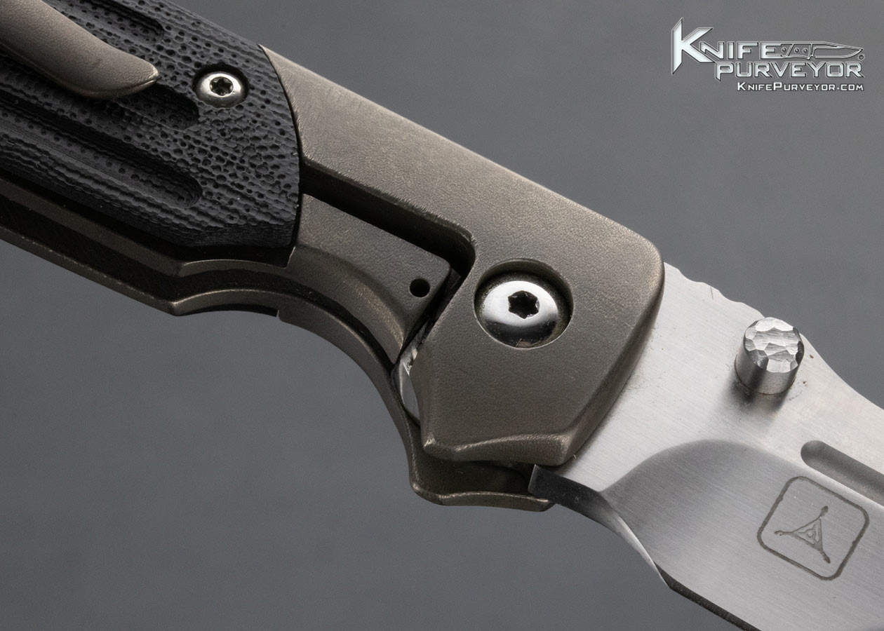 Brad Southard Custom Knife TAD Gear Stone Washed Titanium and Black G10 Tactical Linerlock Folder - Image 4