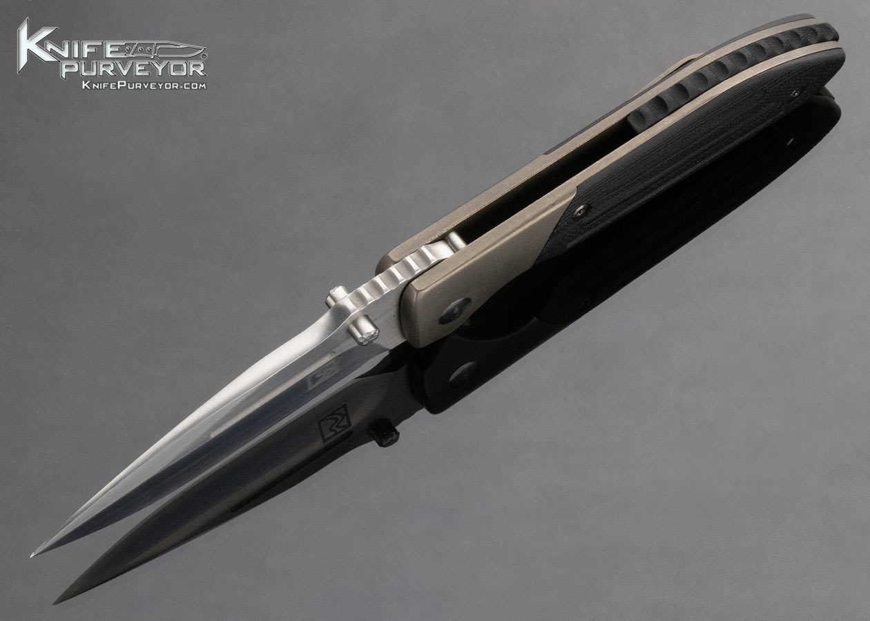 Brad Southard Custom Knife TAD Gear Stone Washed Titanium and Black G10 Tactical Linerlock Folder - Image 7