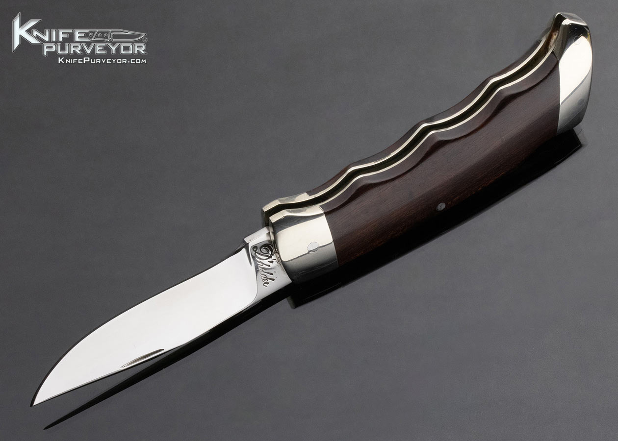 D'Alton Holder Custom Knife Fingergrooved Ironwood Lockback 14634