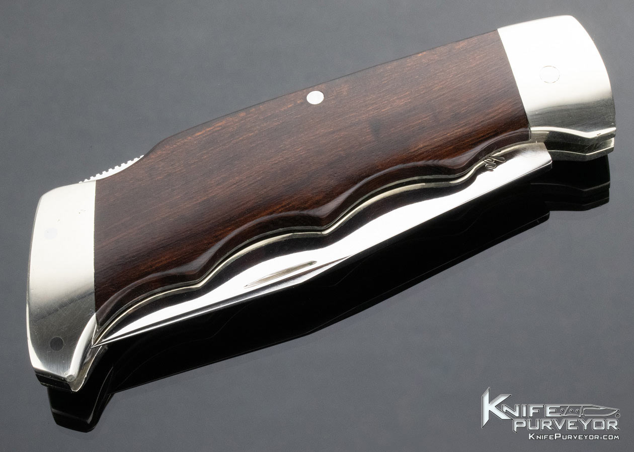 D'Alton Holder Custom Knife Finger Grooved Ironwood Lockback - Image 5