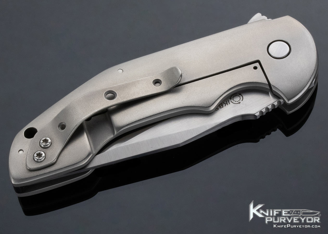 David Mosier Custom Knife Titanium Crossfire Frame Lock Flipper - Image 5