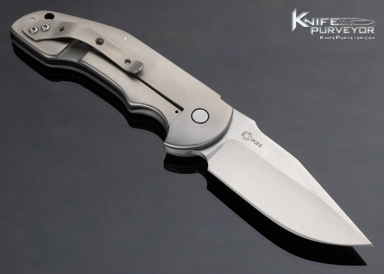 David Mosier Custom Knife Titanium Crossfire Frame Lock Flipper - Image 3
