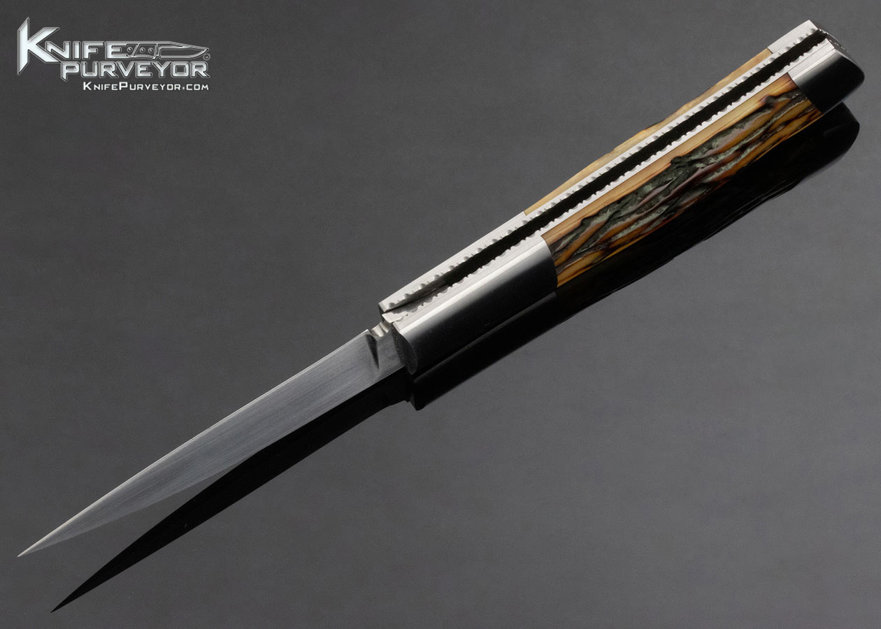 Frank Centofante Custom Knife Stag Modified Warncliffe Lockback - Image 5