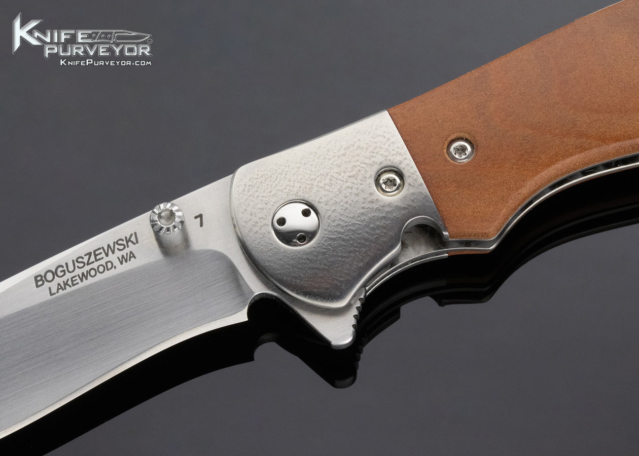 Phil Boguszewski Custom Knife Linerlock Mini Cobra #7 Flipper - Image 2