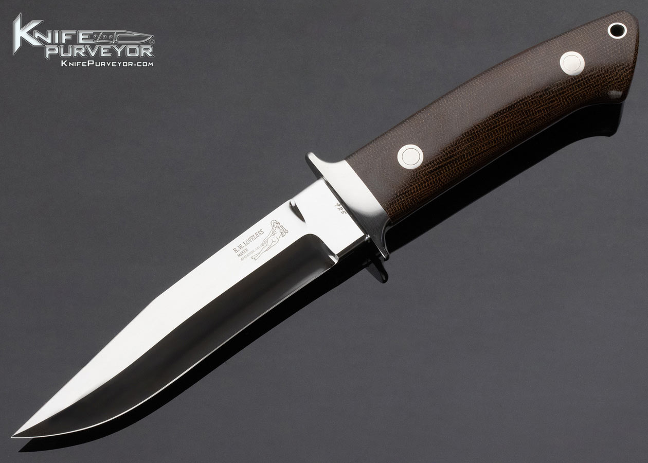 Bob Loveless Custom Knife 5 1/2" Green Micarta Dixon Fighter 925 13161