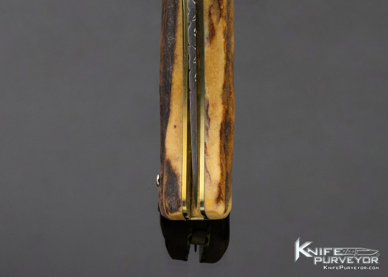 Bill King Custom Knife Stag and Mokume Linerlock - Image 8