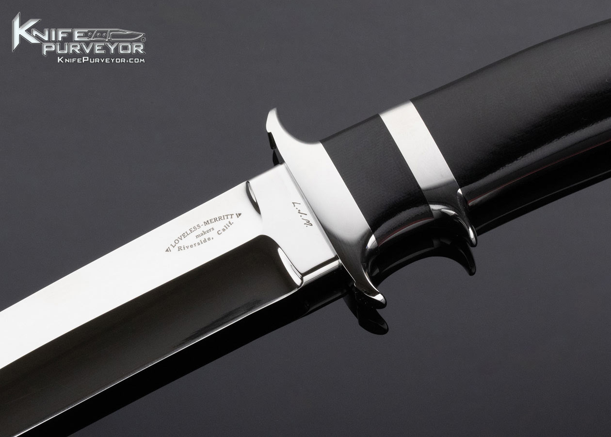 Bob Loveless Custom Knife Loveless Merritt Football Logo Black Micarta Junior Bear Fighter "L.J.M." - Image 2